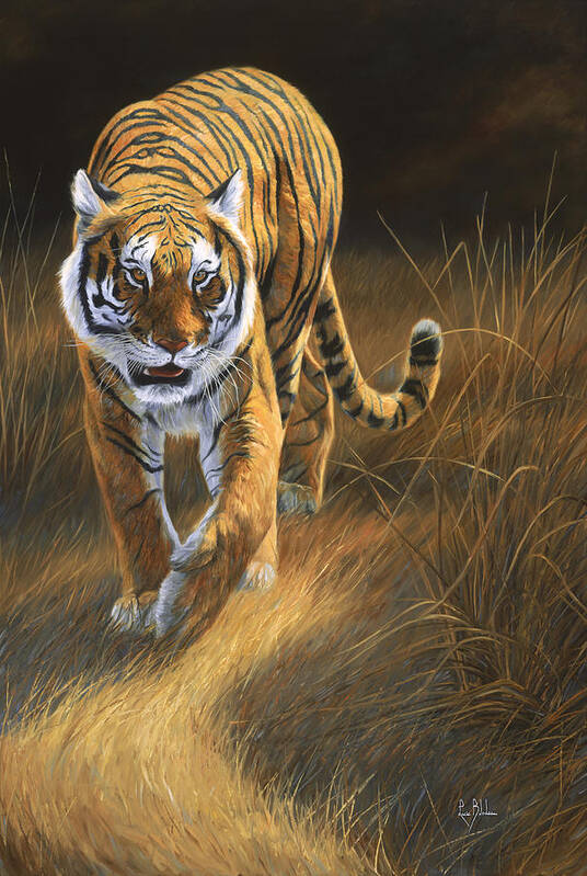 Tiger Poster featuring the painting On The Move by Lucie Bilodeau