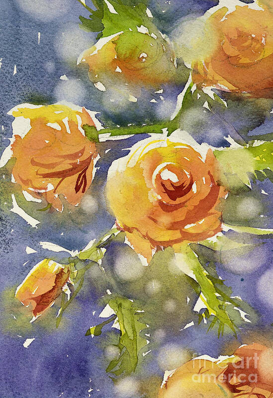 Rose Poster featuring the painting Orange Rosees by Judith Levins