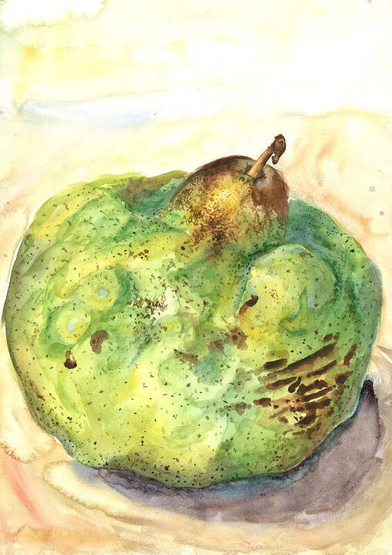 Pear Poster featuring the painting Organic Pear Study by Whitney Palmer