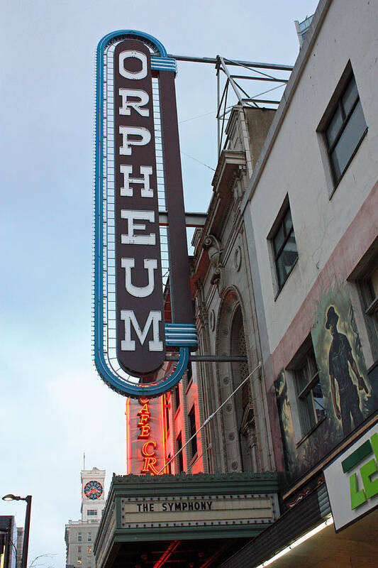 Signs Poster featuring the photograph Orpheum Theatre by Gerry Bates