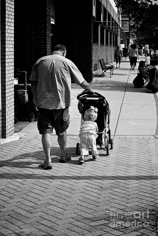 America Poster featuring the photograph Dad and Daughter Out for a Stroll by Frank J Casella