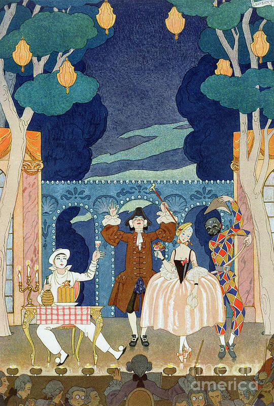 Orchestra Poster featuring the painting Pantomime Stage by Georges Barbier