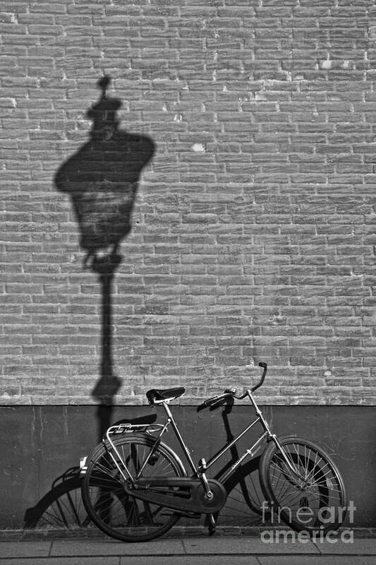 Bike Poster featuring the photograph Parked under the lamp post by Inge Riis McDonald