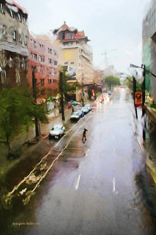 Street Poster featuring the photograph Pastel Drizzle by Aleksander Rotner