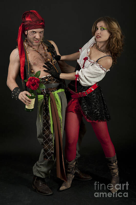 Aggression Poster featuring the photograph Pirate couple 2 by Ilan Amihai