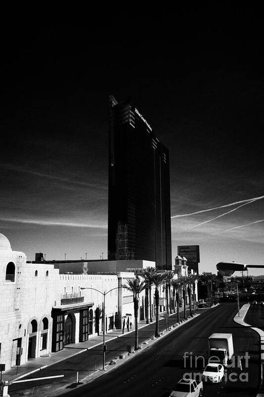 Hilton Poster featuring the photograph planet hollywood towers westgate labelled hilton grand vacations suites and east harmon avenue Las V by Joe Fox