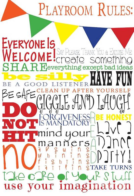 Playroom Poster featuring the digital art Playroom Rules by Sarah St Pierre