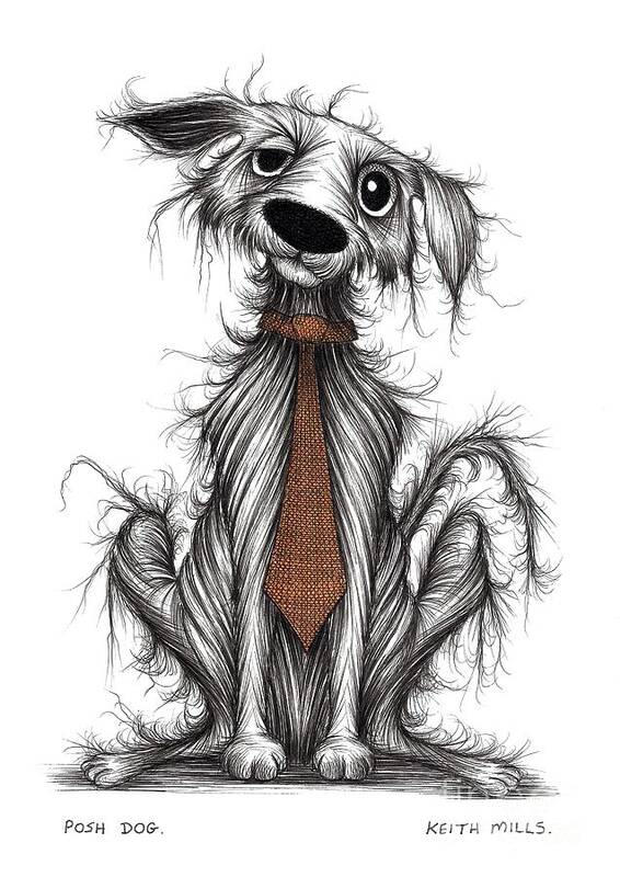Dapper Dog Poster featuring the drawing Posh dog by Keith Mills