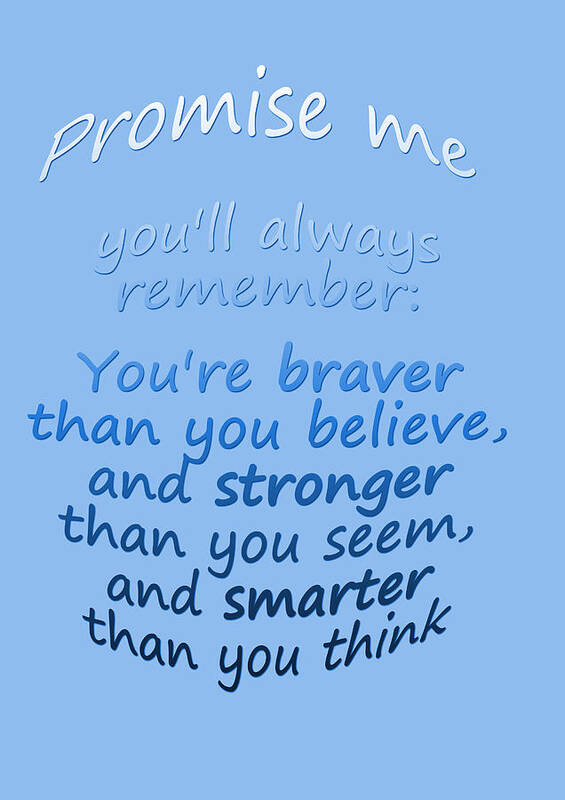 Winnie The Pooh Poster featuring the digital art Promise me - Winnie the Pooh - Blue by Georgia Clare