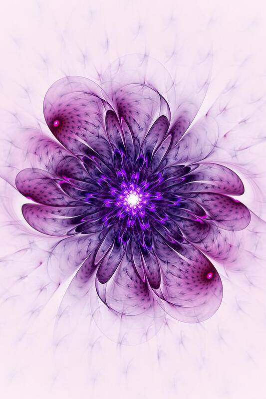 Computer Poster featuring the digital art Single Purple Flower by Anastasiya Malakhova