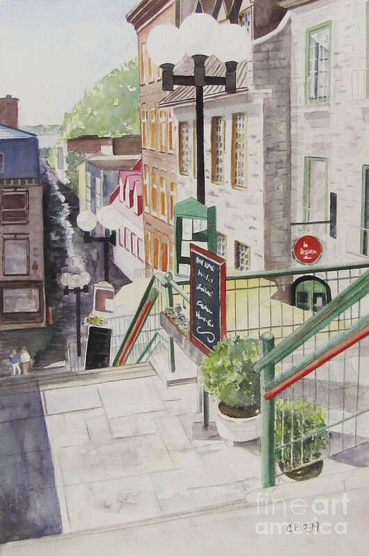 Watercolor Poster featuring the painting Quebec City by Carol Flagg