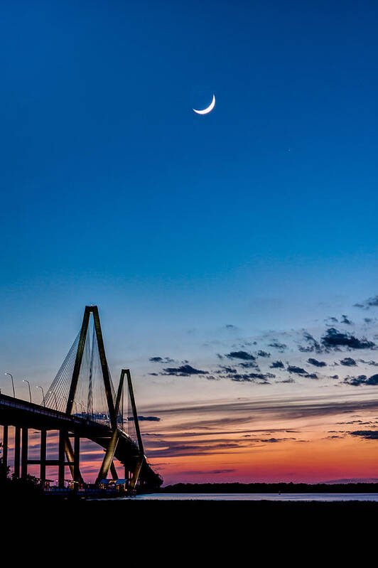 Ravenel Bridge Poster featuring the photograph Ravenel at Dusk by Walt Baker