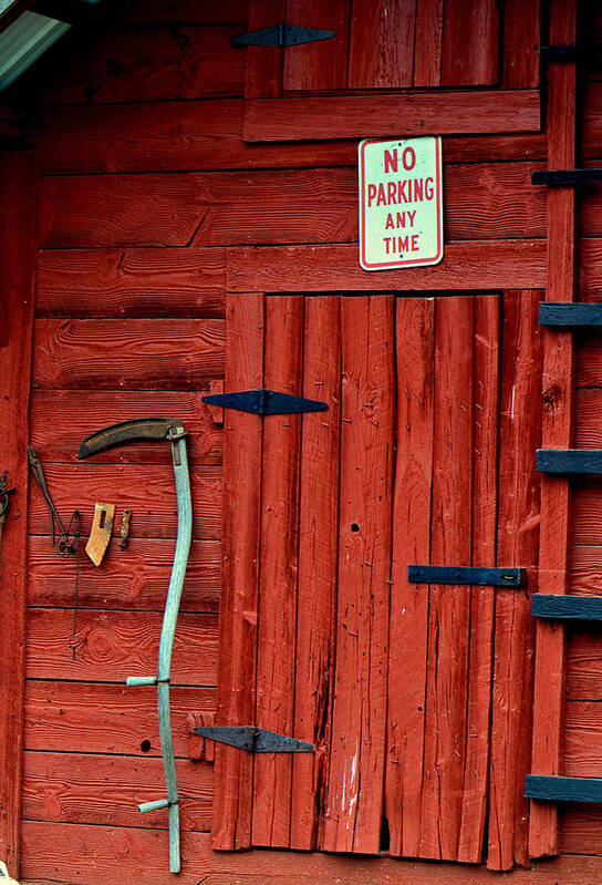 Barn Poster featuring the photograph Red Barn Door 003 by George Bostian