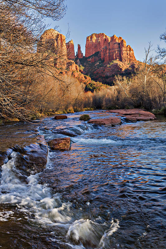 Arizona Poster featuring the photograph Red Rock Crossing Winter by Mary Jo Allen