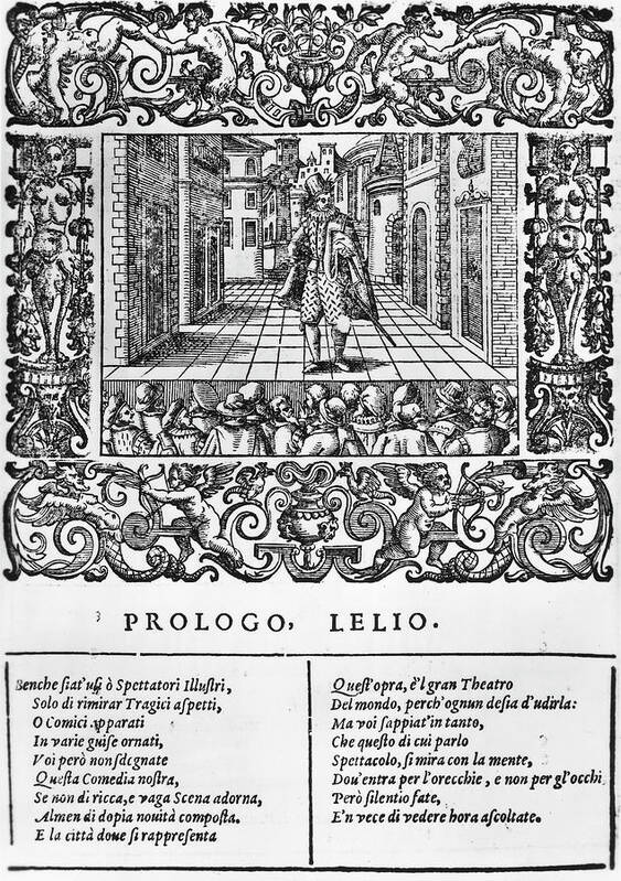 1597 Poster featuring the drawing Renaissance Theater, 1597 by Granger