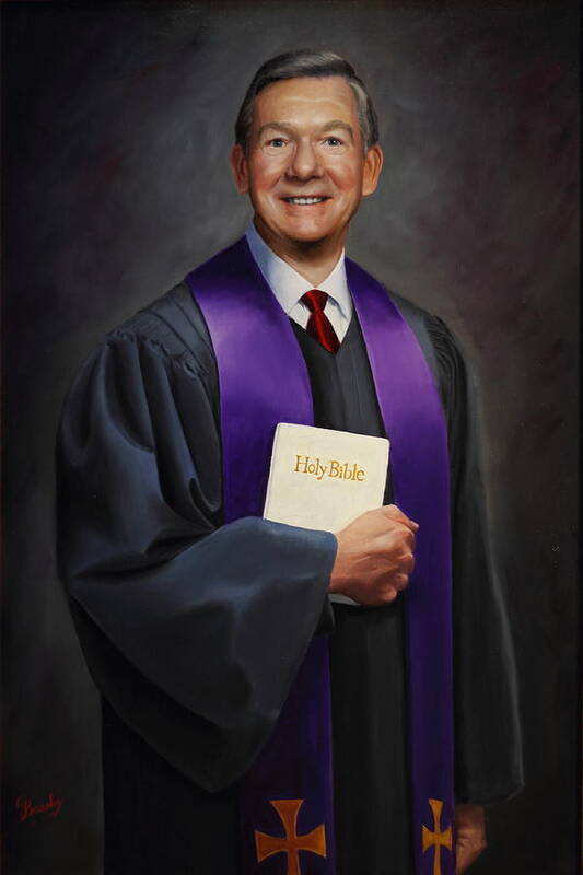 Pastor Poster featuring the painting Rev Jack Wilson by Glenn Beasley