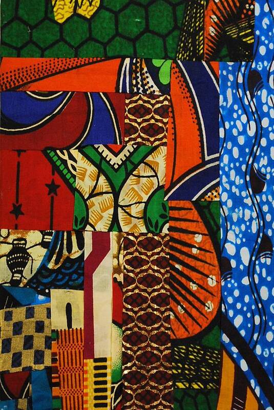 Textile Art Poster featuring the tapestry - textile Riverbank by Apanaki Temitayo M