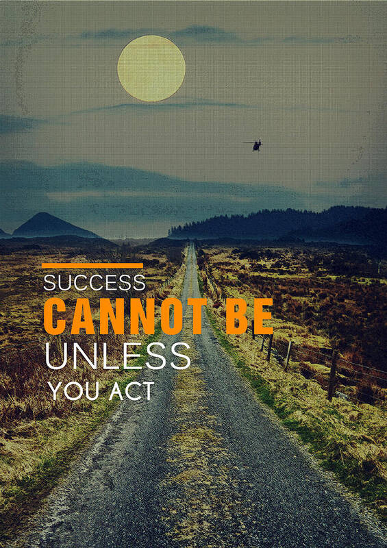 Success Poster featuring the digital art Road to Success by Celestial Images