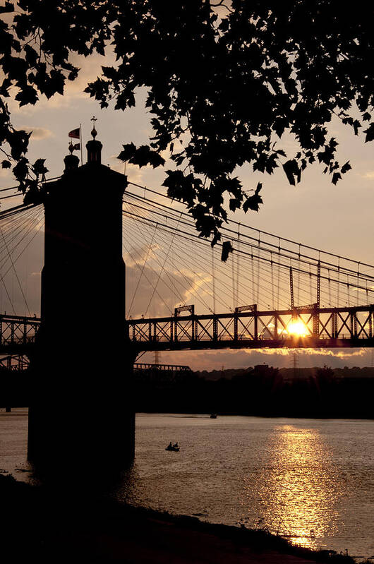 Cincinnati Poster featuring the photograph Roebling Silhouette by Russell Todd