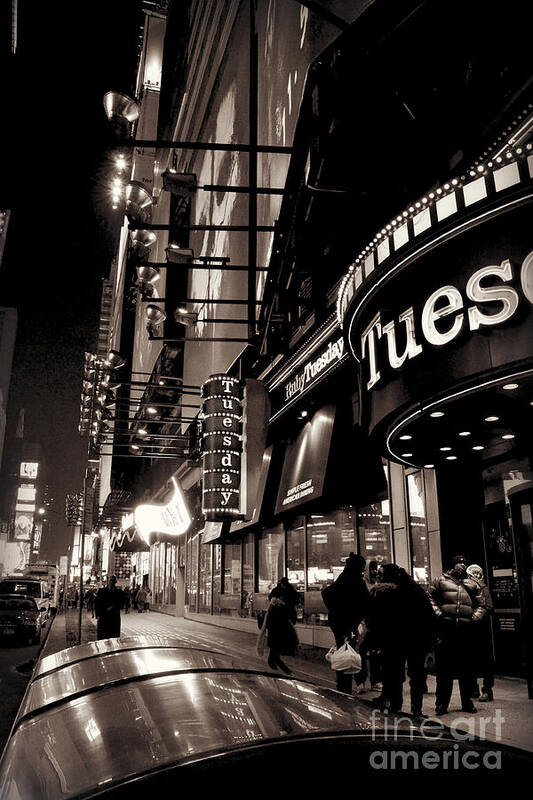 Ruby Tuesdays Poster featuring the photograph Ruby Tuesday's Times Square - New York at Night by Miriam Danar