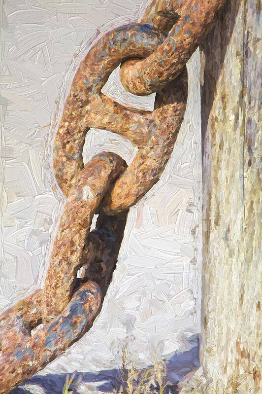 Anchor Poster featuring the painting Rusted Anchor Chain by David Letts