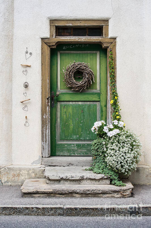 Rustic Poster featuring the photograph Rustic Wooden Village Door - Austria by Gary Whitton