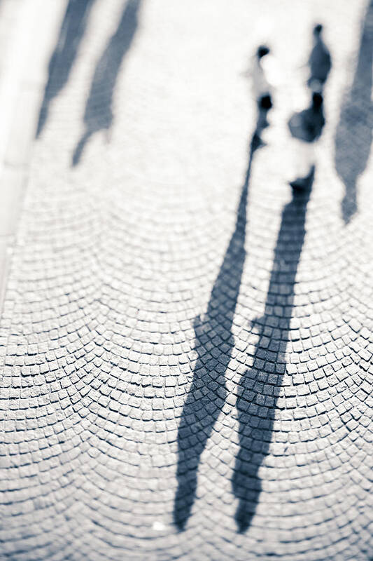 Shadow Poster featuring the photograph Shadows Of People by Moreiso