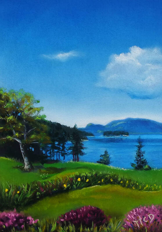 Pastel Painting Poster featuring the pastel Shaw Island Spring by Marie-Claire Dole