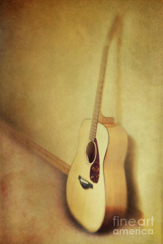 Acustic Poster featuring the photograph Silent Guitar by Priska Wettstein