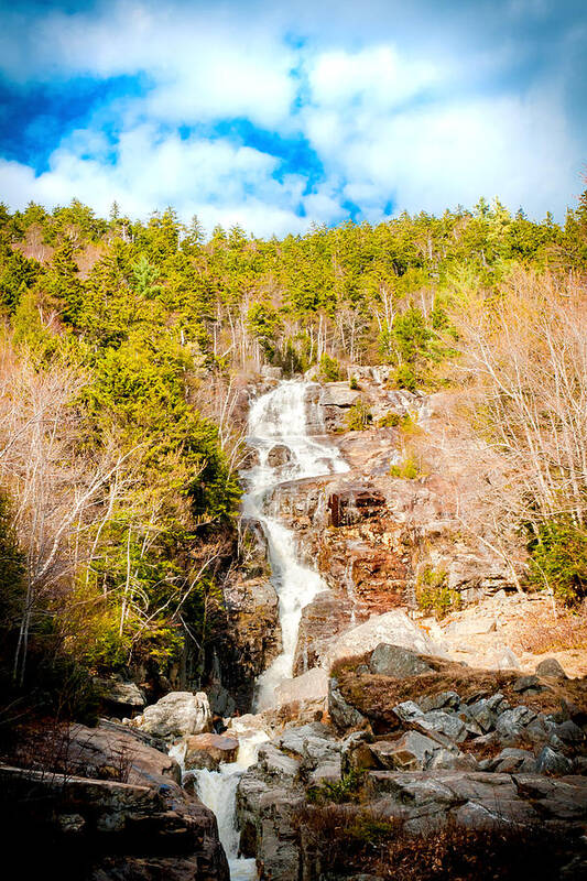 Crawford Notch Poster featuring the photograph Silver Cascade by Greg Fortier