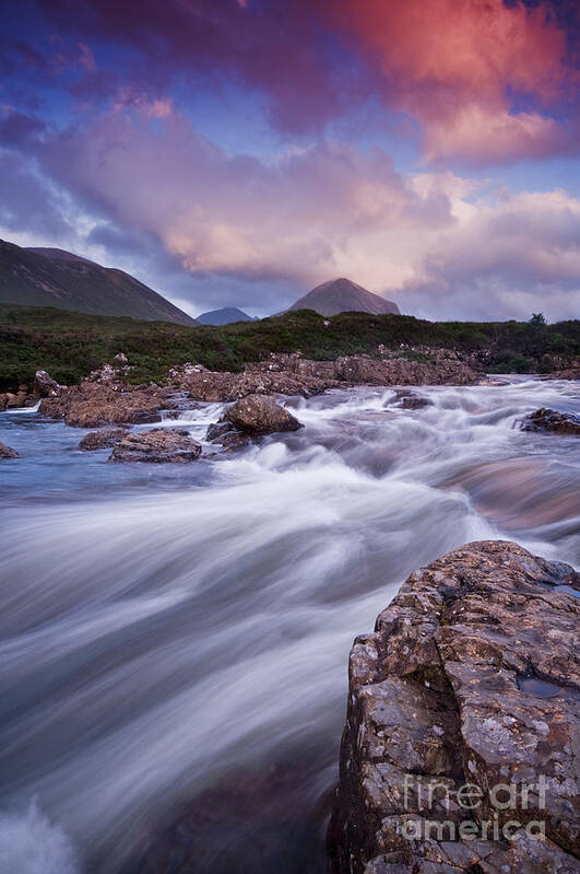 Landscape Poster featuring the photograph Sligachan River by David Lichtneker