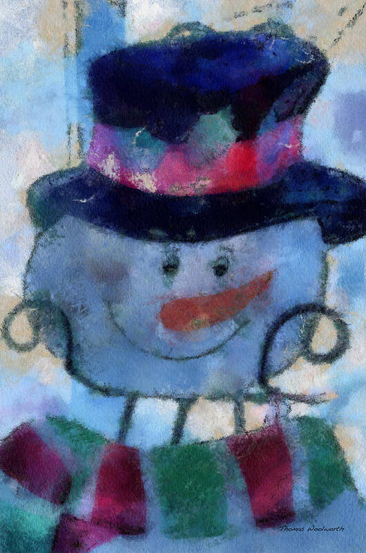 Winter Poster featuring the photograph Snowman Photo Art 34 by Thomas Woolworth