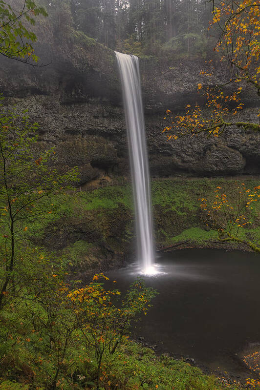 October. Silver Falls State Park Poster featuring the photograph South Falls 1 by Mark Kiver