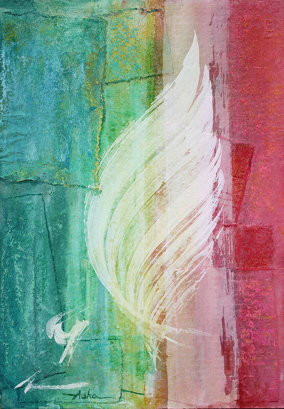 Abstract Painting Poster featuring the painting Spirit of Christmas by Asha Carolyn Young