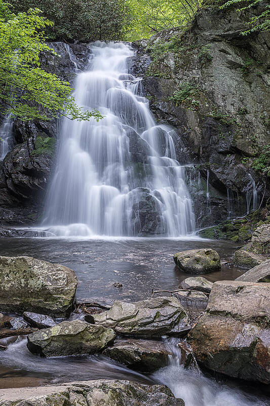  Flowing Water Poster featuring the photograph Spruce Flat Falls GSMNP by Jeff Abrahamson