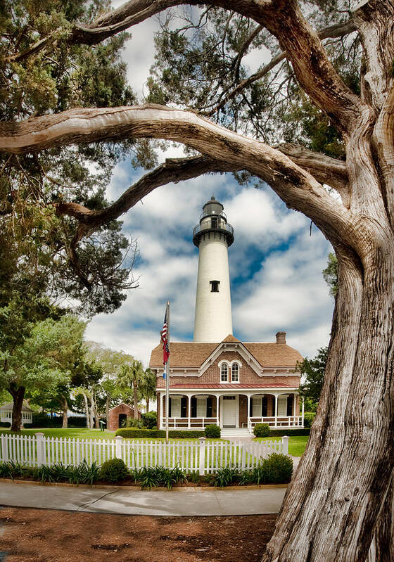 st. Simons Island Lighthouse  Poster featuring the photograph St. Simons Island Lighthouse by Brent Craft