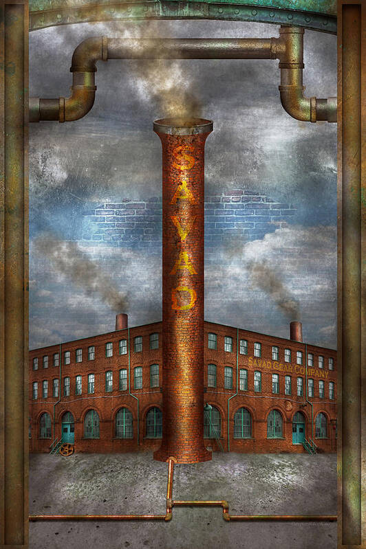 Self Poster featuring the photograph Steampunk - Alphabet - I is for Industry by Mike Savad
