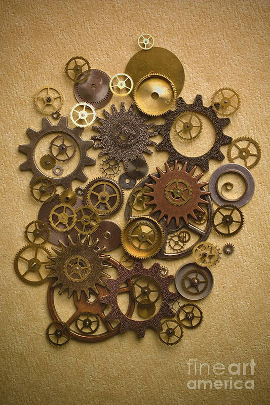 Gears Poster featuring the photograph Steampunk Gears by Diane Diederich