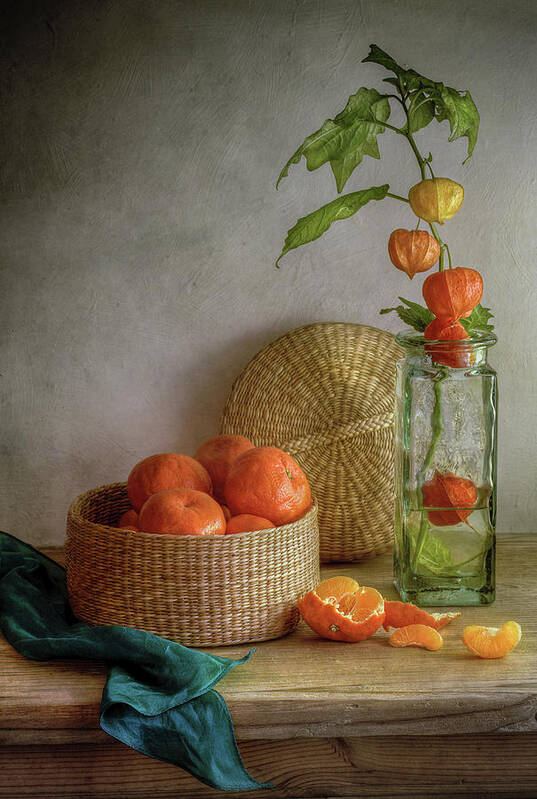 Oranges Poster featuring the photograph Still Life With Clementines by Mandy Disher