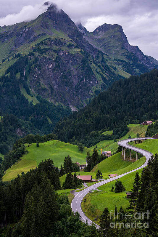 Austrian Alps Poster featuring the photograph Stormy Village of Schrocken - Austrian Alps by Gary Whitton