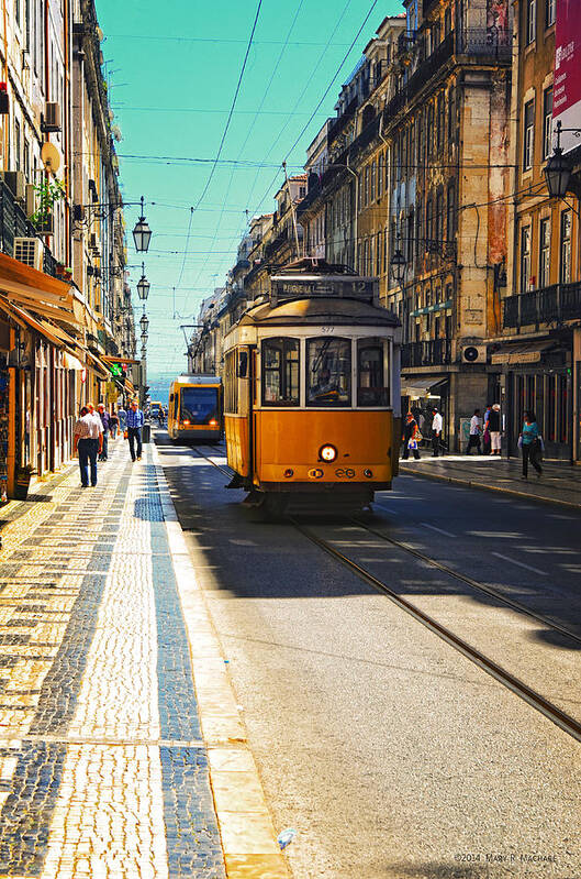 Streetcar Poster featuring the photograph Streetcar - Oporto by Mary Machare