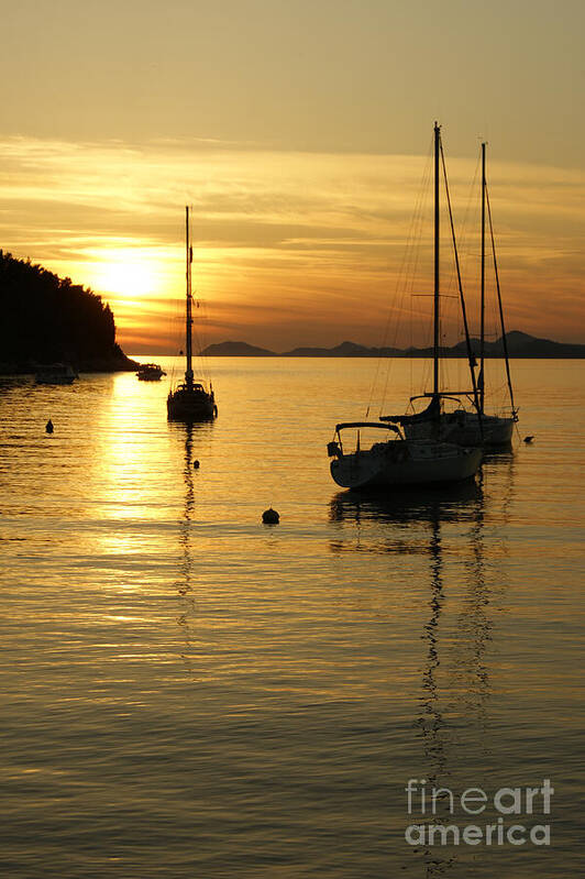 Sunset Poster featuring the photograph Sunset In Cavtat by David Birchall