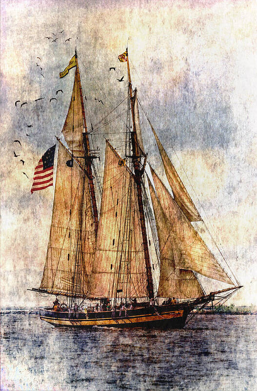 Boats Poster featuring the digital art Tall Ships Art by Dale Kincaid