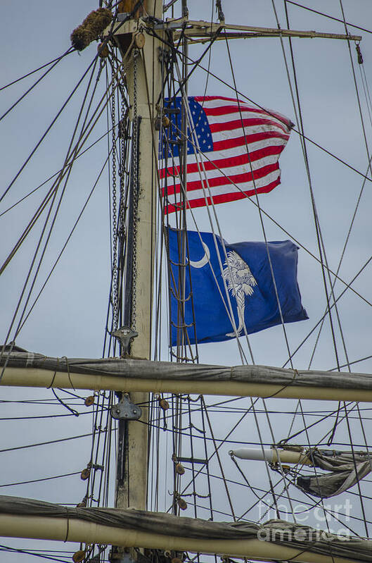 Tall Ships Poster featuring the photograph Tall Ships Flags by Dale Powell