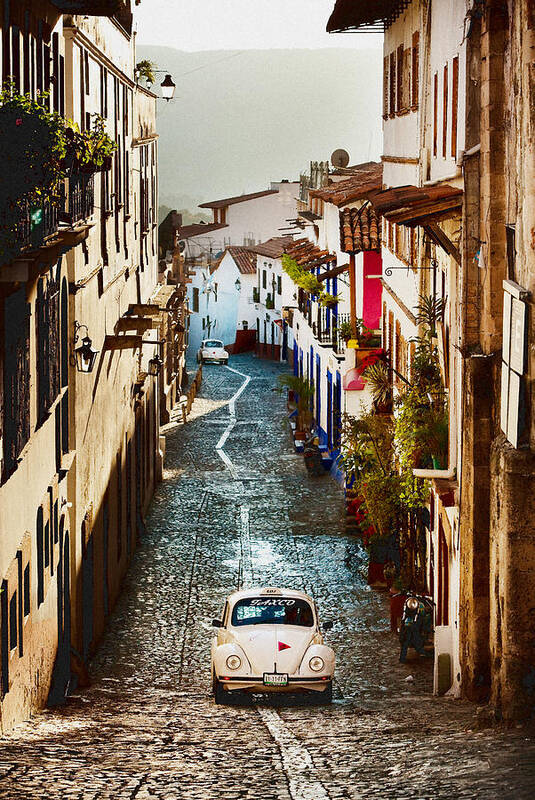 Mexico Poster featuring the photograph Taxco Taxi by Kenny Viese