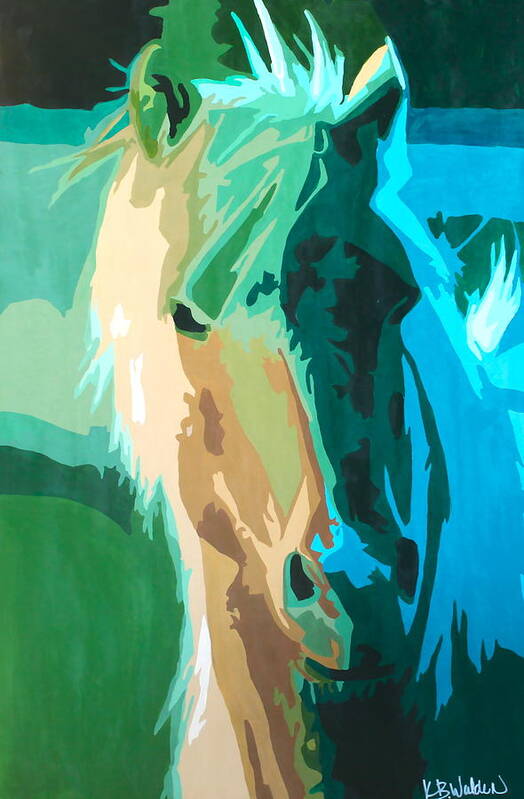 Horse Poster featuring the painting Teal Runner by Boughton Walden