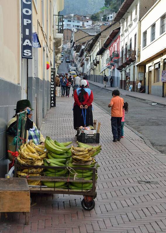 Quito Poster featuring the photograph The Banana Seller by Steven Richman