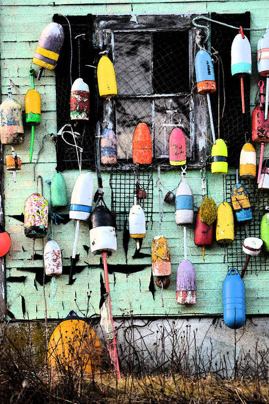 Green Poster featuring the photograph The Buoys House by Nina-Rosa Dudy