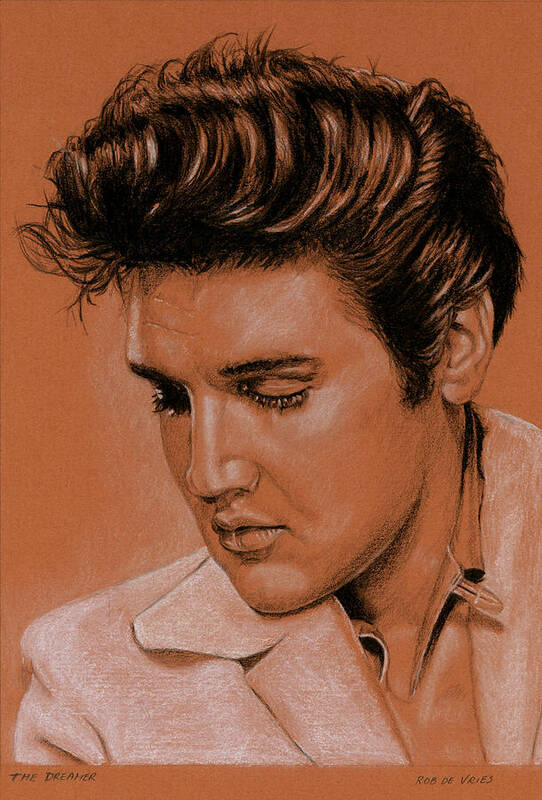 Elvis Poster featuring the drawing The dreamer by Rob De Vries