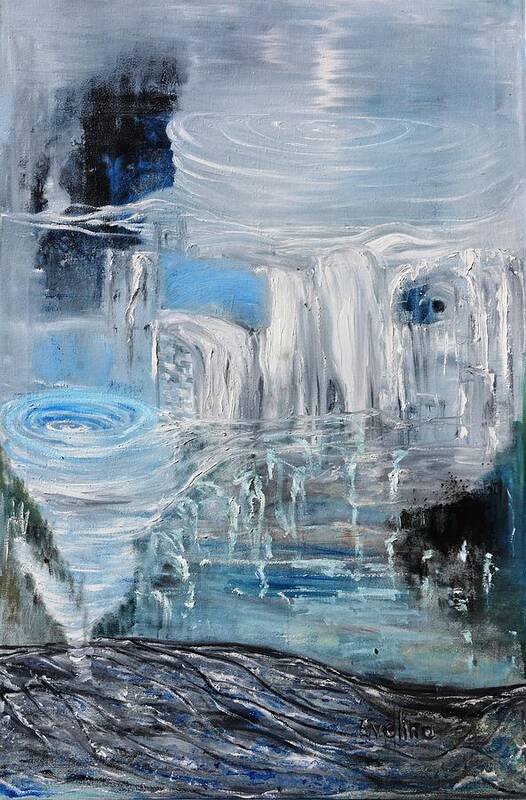 Abstract Poster featuring the painting The Eye of the Storm by Evelina Popilian